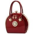 thumbnail image 1 of OUSITAID Sac à Main pour Femmes en Cuir Verni, Sacoche à Poignée Supérieure, Rouge, 1 of 6
