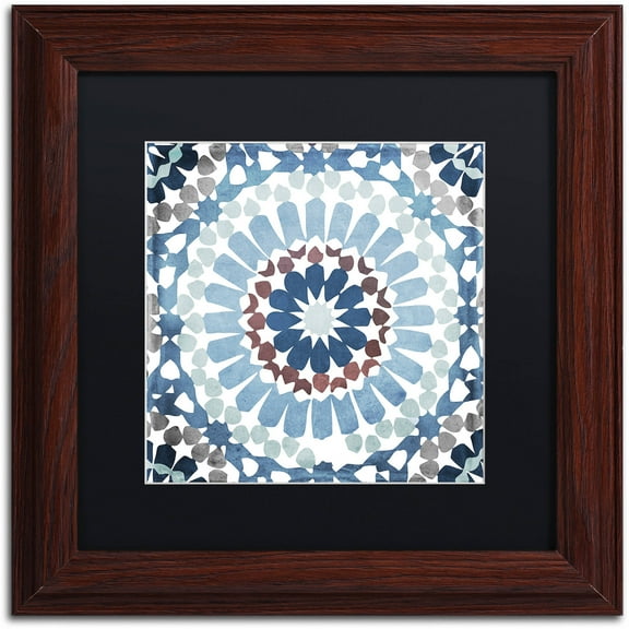 Trademark Fine Art "Moroccan Blues IV" Canvas Art by Color Bakery Black Matte, Wood Frame