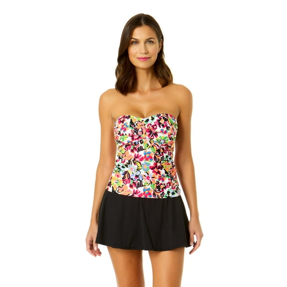 Anne Cole Sun Blossom Twist Front Bandeaukini Swim Top XS