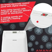 Amana New 8,500 BTU (13,000 BTU ASHRAE)450 Sq ft, 120 V Portable Air Conditioner w Supplemental Heat, White, AMAP14HAW