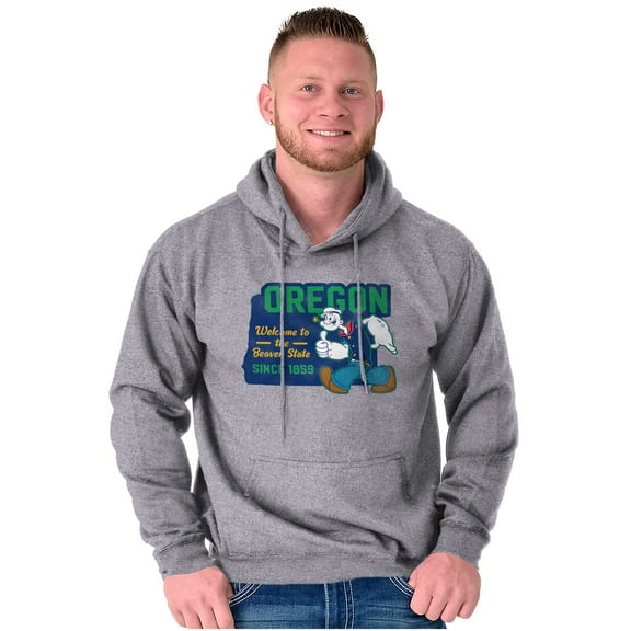 Popeye Oregon Pacific Northwest State Hoodie Sweatshirt Women Men Brisco Brands S