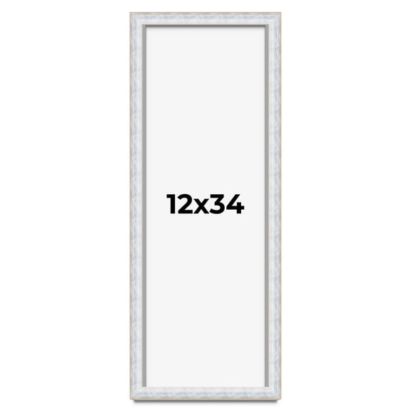 12x34 Shadow Box Frame Silver | 1.625 Inches Deep Real Wood Contemporary Shadowbox Display Frame |