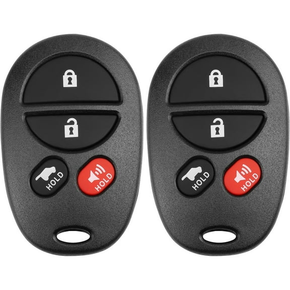Key Fob Replacement Fits for 2005 2006 2007 2008 Toyota Solara, Avalon, Sienna, Highlander, Sequoia - Keyless Entry Remote Control Car Key Fobs, GQ43VT20T, 4 Buttons Remote, Pack of 2