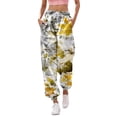 thumbnail image 1 of Gibobby Pantalones deportivos con forro polar para mujer Pantalones de chándal con estampado inferior para mujer, cintura alta, deportivos, pantalones para correr(Amarillo,M), 1 of 4