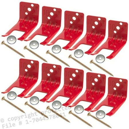 

(Lot of 10) Fire Extinguisher Bracket Wall Hook Mount Hanger Universal from 5 to 13 Lb. Extinguishers Universal For all Extinguishers with Valve Body Slots NO SCREWS or WASHERS