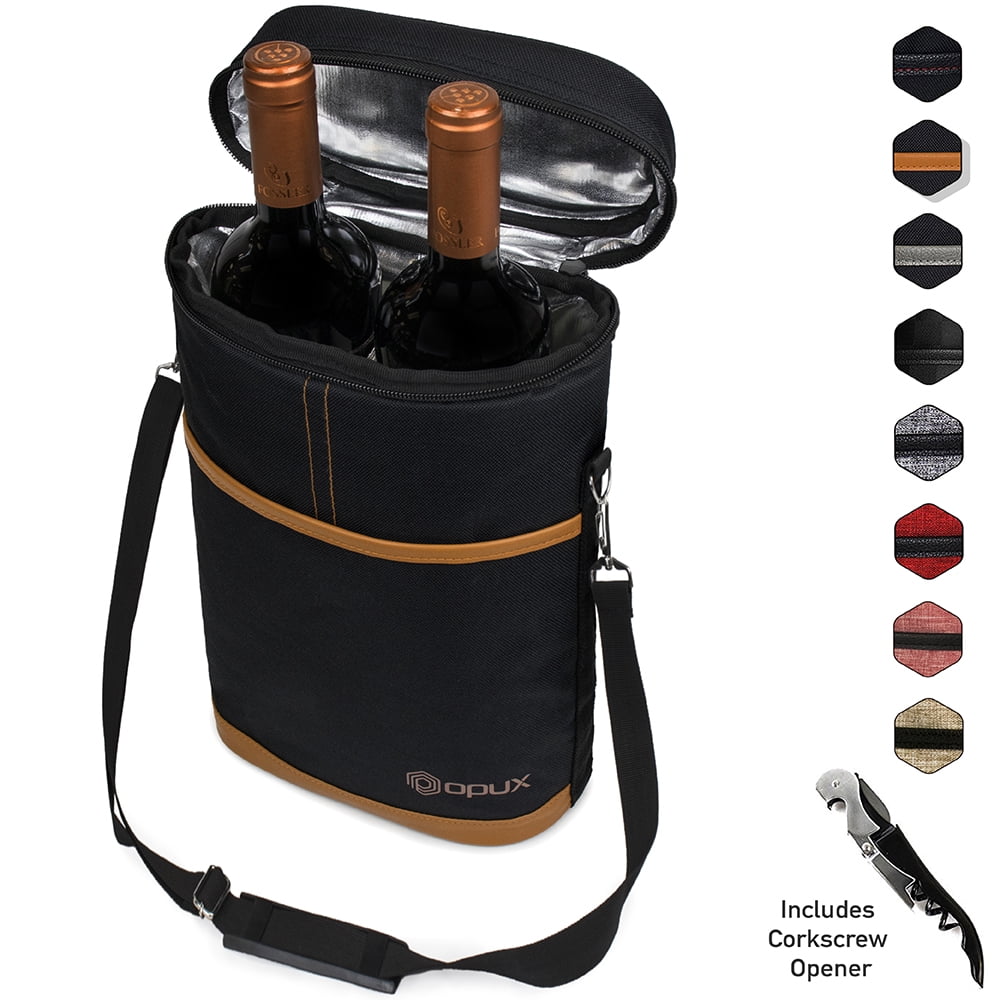 Premium Insulated Wine Carrier Bag by OPUX Elegant Wine Carrying Tote