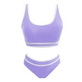thumbnail image 5 of Swimsuits for Women 2025 High Waisted Bikini Sets Sporty 2Pcs Swimsuit Color Block High Cut Bathing Suits PP1 M, 5 of 5