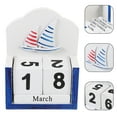 thumbnail image 3 of Office Wood Calendar Cartoon Table Calendar Decorative Block Calendar Home Supply, 3 of 8