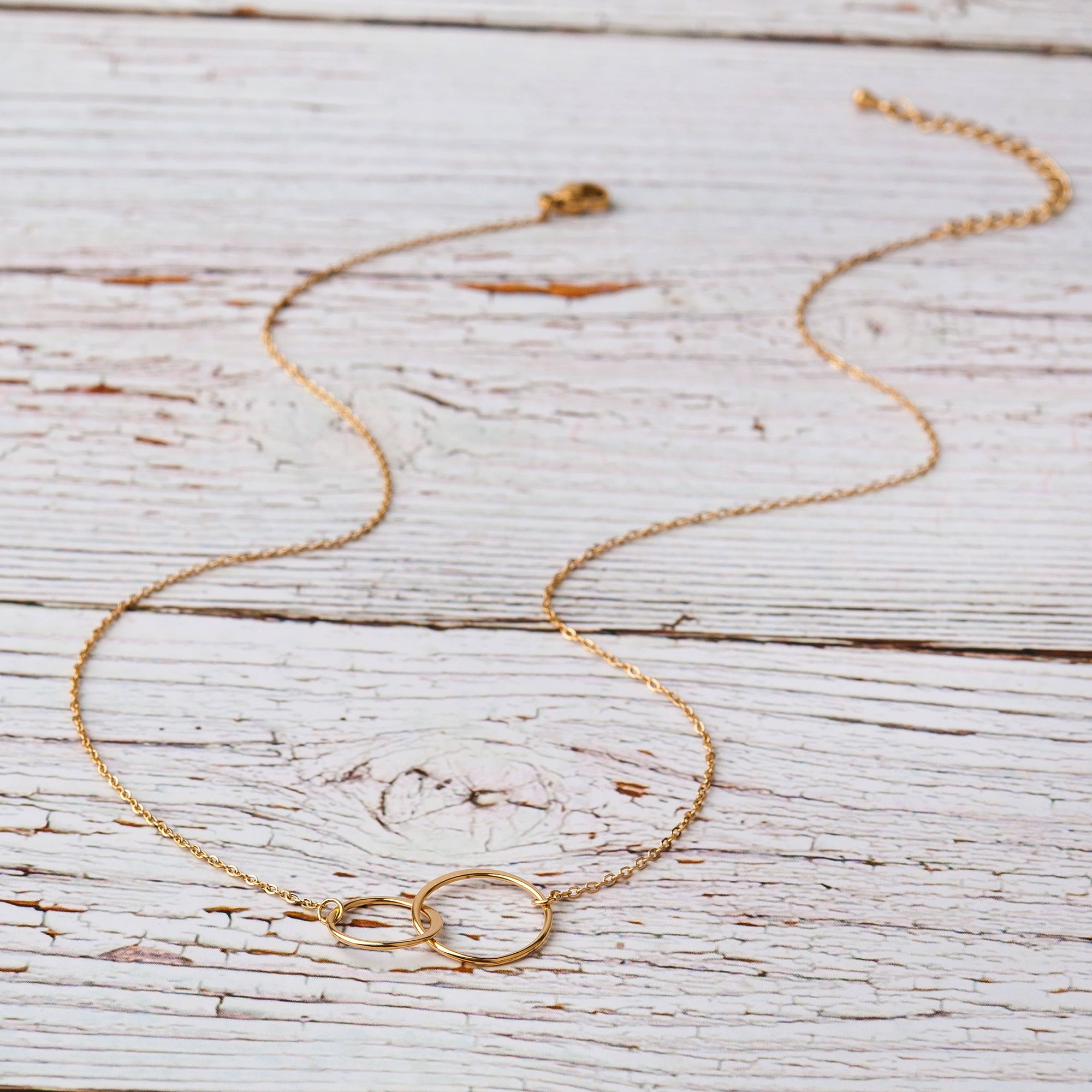 Anavia Valentines Day Gift for Friend, Galentines Day Gift, Double Circle Necklace, Best Friend Necklace, Gifts for Girlfriend, Best Friend Gifts, Friendship Gift, Gift for Mom- [Gold]