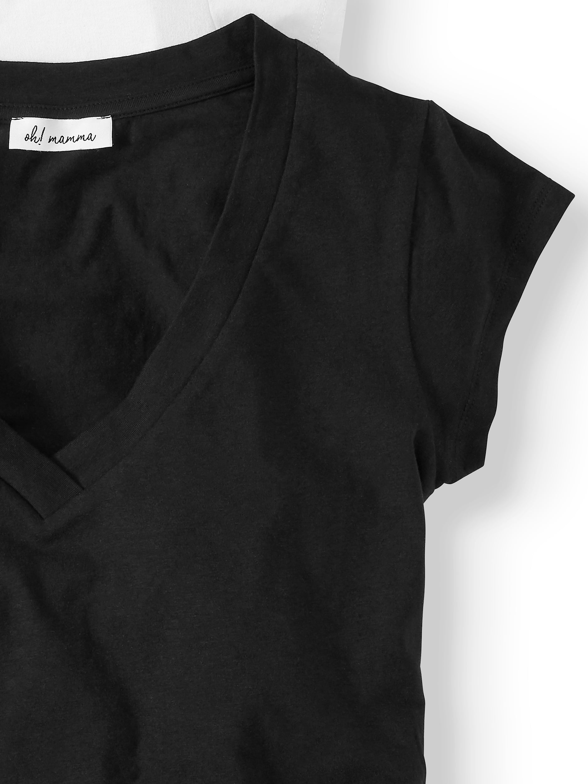 Oh! Mamma Maternity Women's V-Neck T-Shirt, 2-Pack (Women's & Women's Plus)