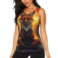 thumbnail image 1 of Fotbe Sunset Maple Tree Fox Blusas Sin Mangas para Mujer – Estilo Casual, Corte Suelto, Slim-Fit, Cuello Redondo Deportivo, Tops de Verano para Gimnasio y Yoga-Small, 1 of 7