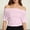 Pink Tops, variant on CUSTG Casual Shirts For Women Simple Solid Color Lady's Summer Off The Shoulder Short Sleeved T Shirt Cozy Tops