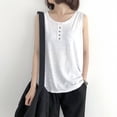 thumbnail image 5 of Women's Summer Hooded Sleeveless Blouse Tank Top Cami | Solid Color Round Neck Loose Fit Casual Wear | Fashion Essential Gift for Women | CSEONE,White XL, 5 of 9