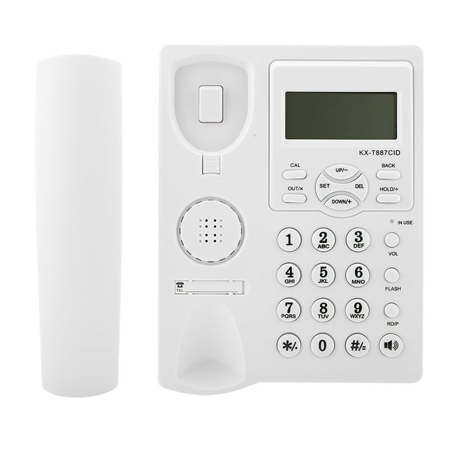 Corded Phone With Speakerphone, 3group Alarm ABS Corded Phone With Answering Machine Clear Sound For Offices For Homes