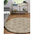 thumbnail image 4 of Unique Loom Trellis Shag Collection Area Rug - Ruby (3' 3" Round Light Brown/Ivory), 4 of 10