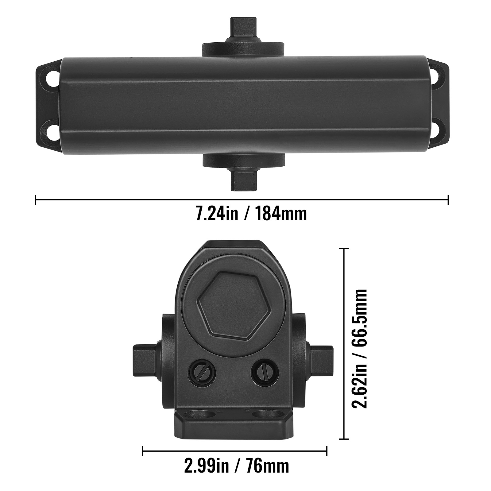 SKYSHALO 187 lbs Heavy Duty Commercial Door Small Large Residential Hydraulic Black
