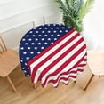 thumbnail image 3 of EGNMCR Nappe Ronde du 4 Juillet Polyester Patriotique Étoile Housse de Table Imperméable Résistante aux Taches pour Fête de la Fête de l'Indépendance BBQ Pique-Nique Maison Cuisine Salle à Manger Déco Nappe Polyester, 3 of 5