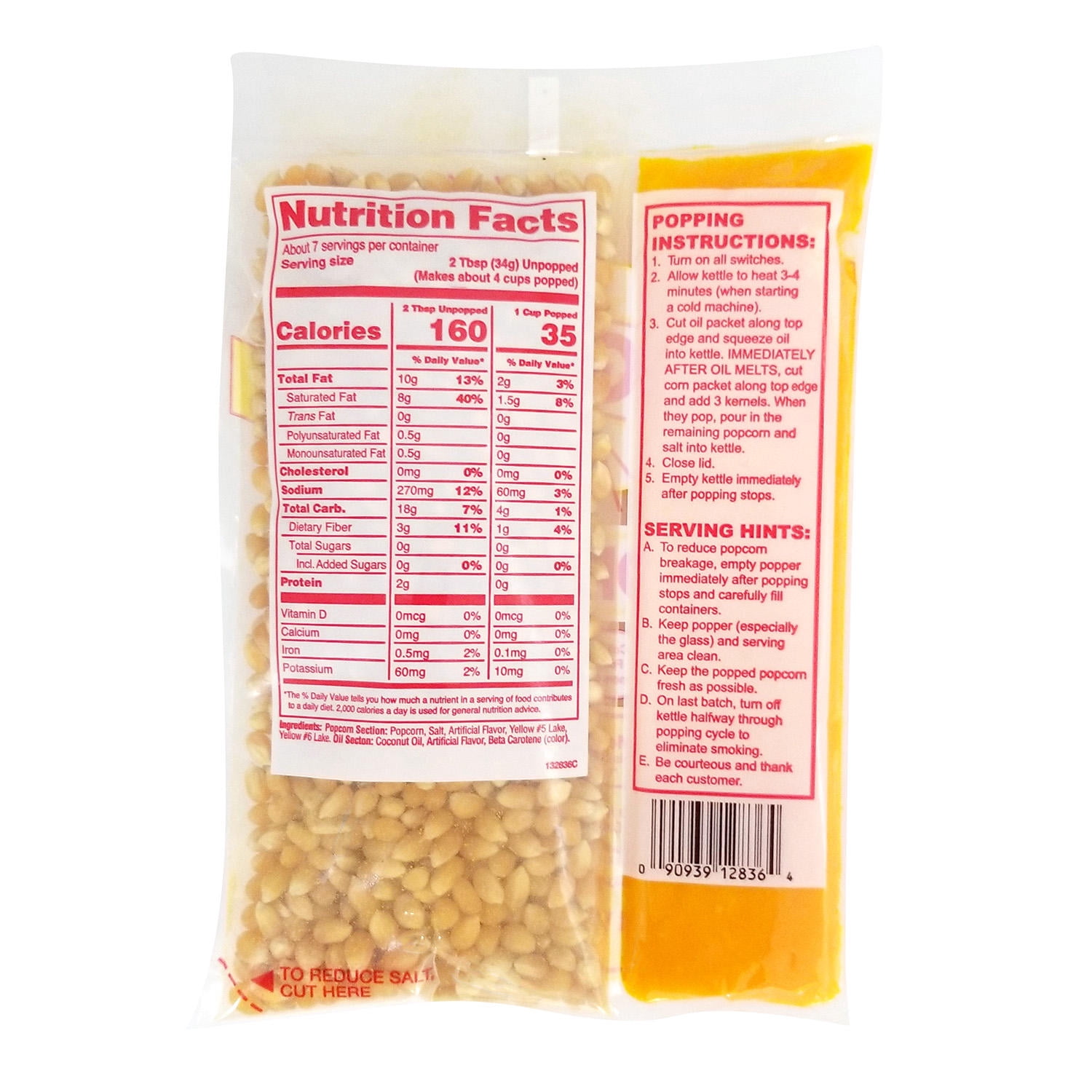 Gold Medal Mega Pop Popcorn Kit (6 oz. kit, 36 ct.)