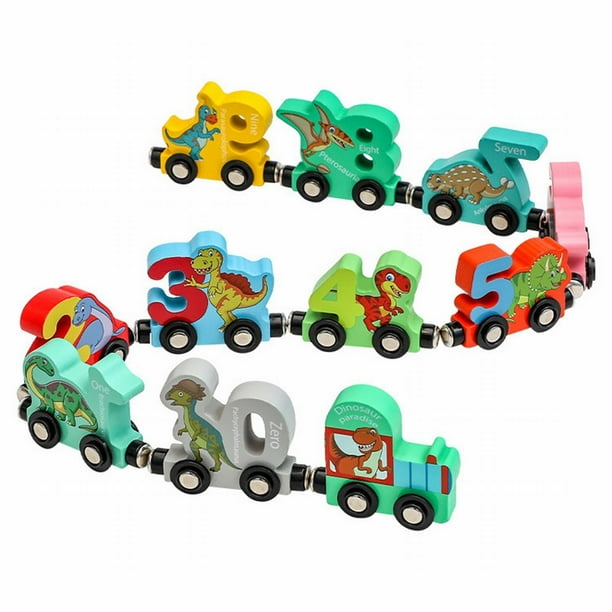 Juguetes XIANXIAN para niños de 2, 3, 4 y 5 años, juguetes de dinosaurios para niños de 2, 3 y 4 años, juguetes para niños pequeños, juego de tren de dinosaurios de madera, juguetes Montessori para