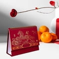thumbnail image 3 of Jiibva 2026 Red Table Calendar Chinese Style Desk Planner Standing Flip Calendar for Home Office Academic Family Supplies, 3 of 7