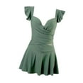 thumbnail image 3 of Traje de baño para mujer, moderno, ligero, con escote en V profundo, de una pieza, para playa, vacaciones, viajes, piscina, fiesta en la playa, spa. SG, 3 of 8