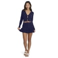 thumbnail image 2 of Mills by Millie Bobby Brown Women's Long Sleeve Crop Tie Front Sweater, Sizes XXS-XXL, 2 of 4