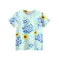 thumbnail image 5 of Cute Summer Tops for Girls Size 7-8 Casual Short Sleeve Crew Neck Girls Shirts Funny Daisy Graphic T-Shirts Girls Clothes Blouse T-Shirt Blue 12-13 Years, 5 of 6
