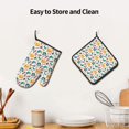 thumbnail image 6 of Xecao Travel Elements Pattern Oven Mitts and Pot Holders Sets Heat Resistant Silicone Oven Mittens Extra Thicken Long Kitchen Cotton Oven Glove for Cooking, 6 of 7