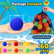 CPSYUB Refillable Reusable Water Balloons 60 Pack 2.5 Inch