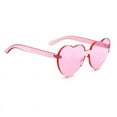 thumbnail image 5 of Fashion Rimless Frame Sunglasses Women Love Heart Shape Lens Eyewear Eyeglasses - Pink, as described, 5 of 6