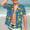 thumbnail image 7 of Honeii Rubber Duck Print Men’s Hawaiian Shirt,Classic Button-Down Short Sleeve Shirt, for Beach, Vacation, and Outdoor Activities,X-Large, 7 of 7