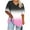 Pink, variant on Hvyesh Plus Size Tops for Women Casual Tie Dye Tunic Shirts Summer V Neck Short Sleeve Cozy Going Out Blouses
