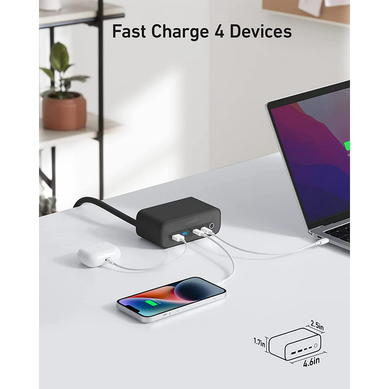 USB Charging Station with Quick Charge 3.0, JACKYLED 4 USB Charging Hub,  Desktop USB Charger Station for Multiple Devices, Compatible with iPhone  iPad