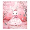 thumbnail image 3 of Dailycode Dishwasher Magnet Cover Magnetic Fridge Door Cover Home Kitchen Decor, Bunny in Pink Dress and Butterfly, 23"x 26", 3 of 6