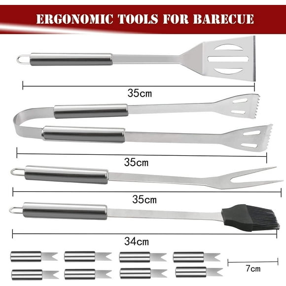 BBQ Tools ,Portable Case Stainless Steel Barbecue BBQ Set ,18 PCS barbeque accessories, Stainless Steel Grill Tools Set