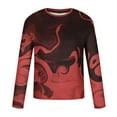 thumbnail image 5 of DeHolifer Mens T-Shirts Crewneck Long Sleeve Gradient Color Pullover Tops Lightweight Comfy Blouse T-Shirts Red 3XL, 5 of 5