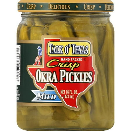 Talk O' Texas Brands Crisp Mild Okra Pickles, 16 oz (Pack of 6)