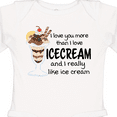 thumbnail image 4 of Inktastic I Love You More Than Ice Cream and I Really Like Ice Cream Boys or Girls Long Sleeve Baby Bodysuit, 4 of 5