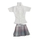 thumbnail image 5 of Camisa abotonada y falda en miniatura a escala 1/6, ropa de moda, atuendo retro para 12'' falda violeta y azul, 5 of 9