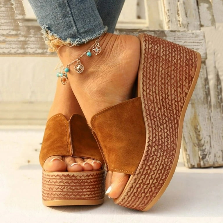 Low brown wedges discount