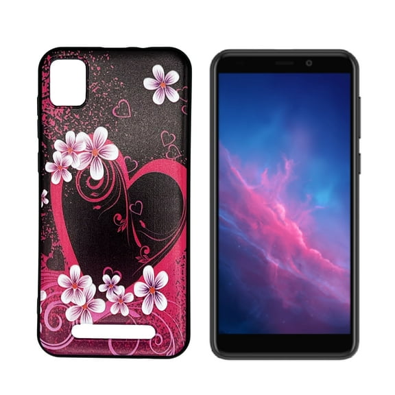 For Cloud Mobile Stratus C7 TPU 1-Piece Cover Phone Case - Pink Heart