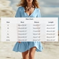 thumbnail image 3 of ClodeEU Women's V Neck Short Sleeve Mini Dress,Button Front Ruffle Hem Bodycon Dress Army Green,Women's Plus XXL, 3 of 7