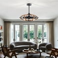 thumbnail image 4 of Dariin 28.3 in. 6-Light Indoor Matte Black Finish Ceiling Fan with Light Kit and Remote, 4 of 5