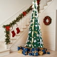 thumbnail image 2 of 7FT Artificial Christmas Xmas Trees with Color-changing Lights, Lighted Christmas Tree W/170 LED Lights, Pop Up Pre-Lit Christmas Trees with 8 Light Modes and Rich Ornaments, 2 of 10