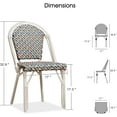 thumbnail image 7 of PURPLE LEAF Dining Chair Set of 2 Outdoor Dining Chairs French Hand-Woven Wicker White Print Finish Armless Chairs for Patio Porch Garden Indoor, Colorful, 7 of 7
