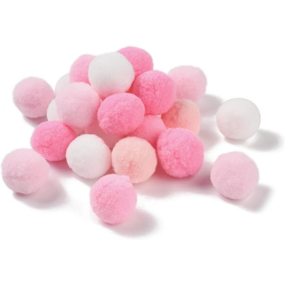 30Pcs Polyester Ball Decoration Pom Pom Ball Soft and Fluffy Craft Pom Pom Balls Craft Party Decorations Pink