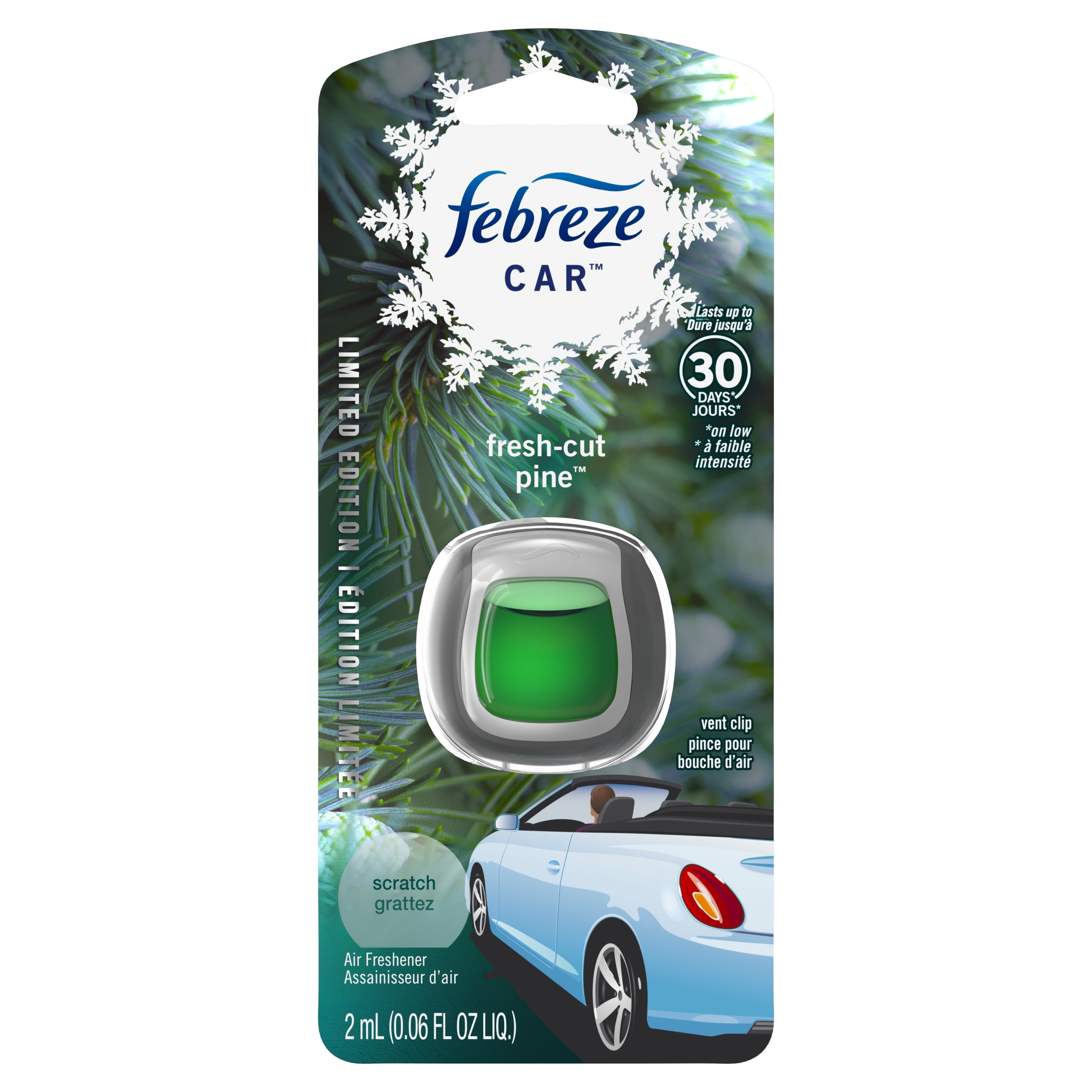 Febreze Car Air Freshener Vent Clip, FreshCut Pine, 1 Count