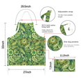 thumbnail image 7 of Green Pioneer Flower and Paisley Pattern Apron-Garden Aprons for Women with Pockets-Cotton Linen Waterproof Kitchen Cooking Gardening Aprons Adjustable for Kitchen,Cooking,BBQ and Salon 33x27 Inch, 7 of 7