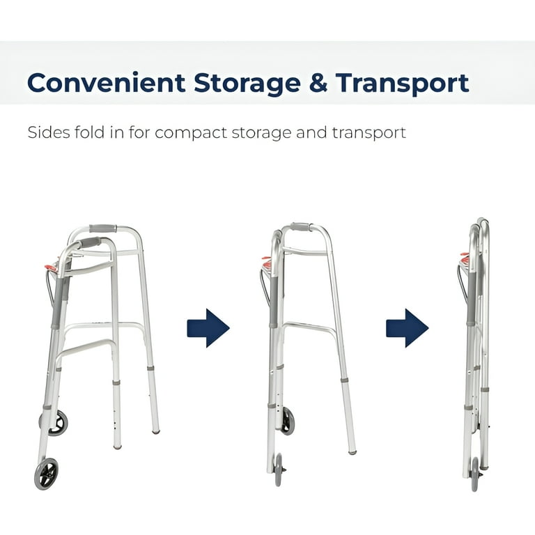Drive Medical Lightweight Deluxe Folding Walker for Seniors