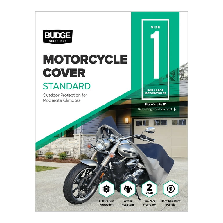 Budge Industries Standard Motorcycle Cover, Basic Protection for  Motorcycles, Multiple Sizes